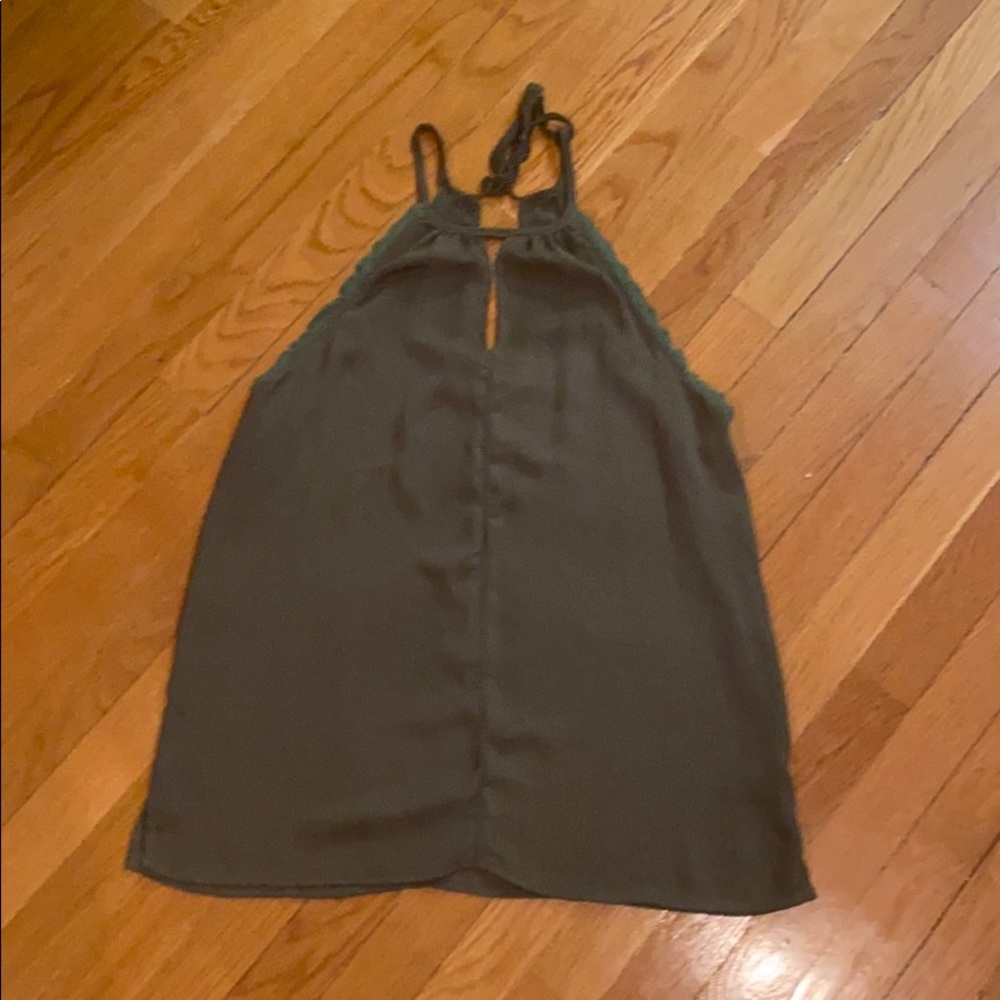 Green top with tie on back